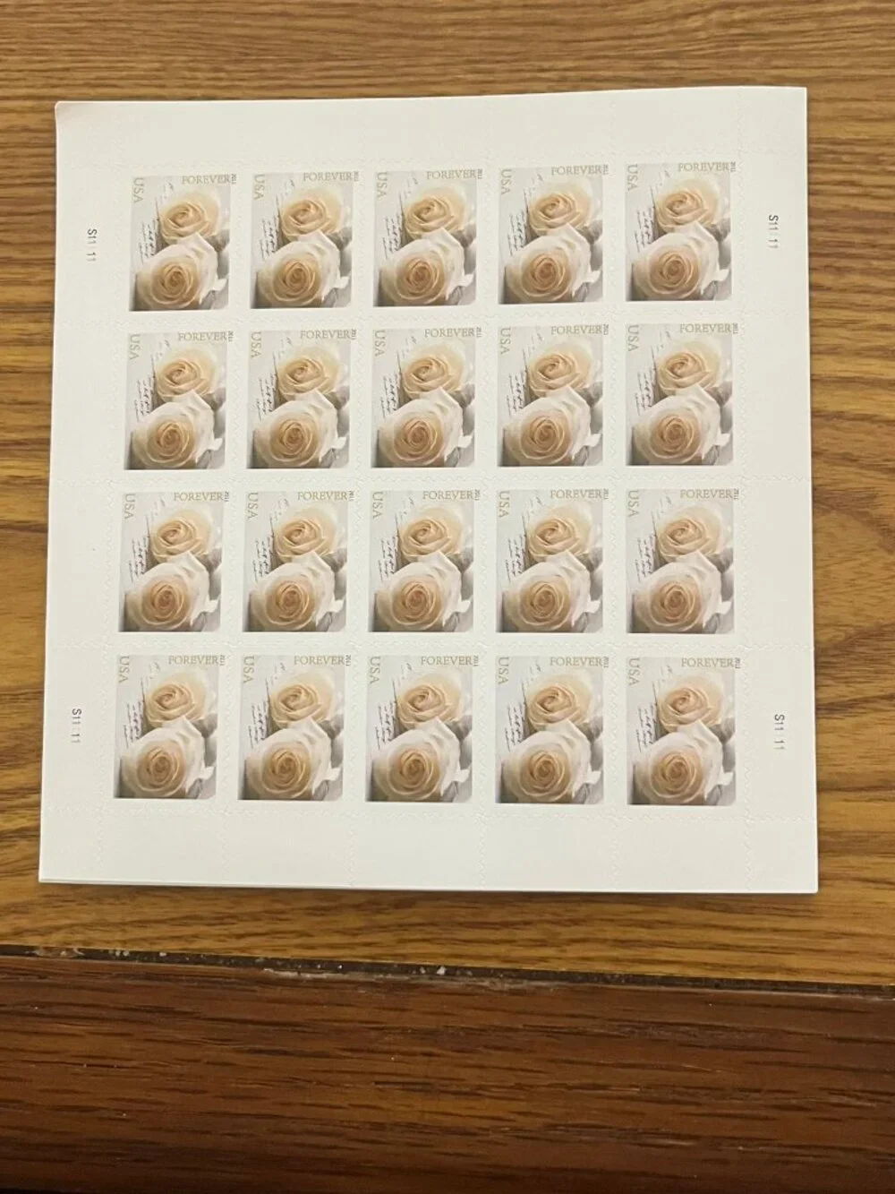 Wedding Rose forever postage stamp-sheet of 20-mint